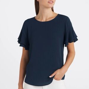 41 HAWTHORN Eliza Ruffle Sleeve Scoop Neck Blouse